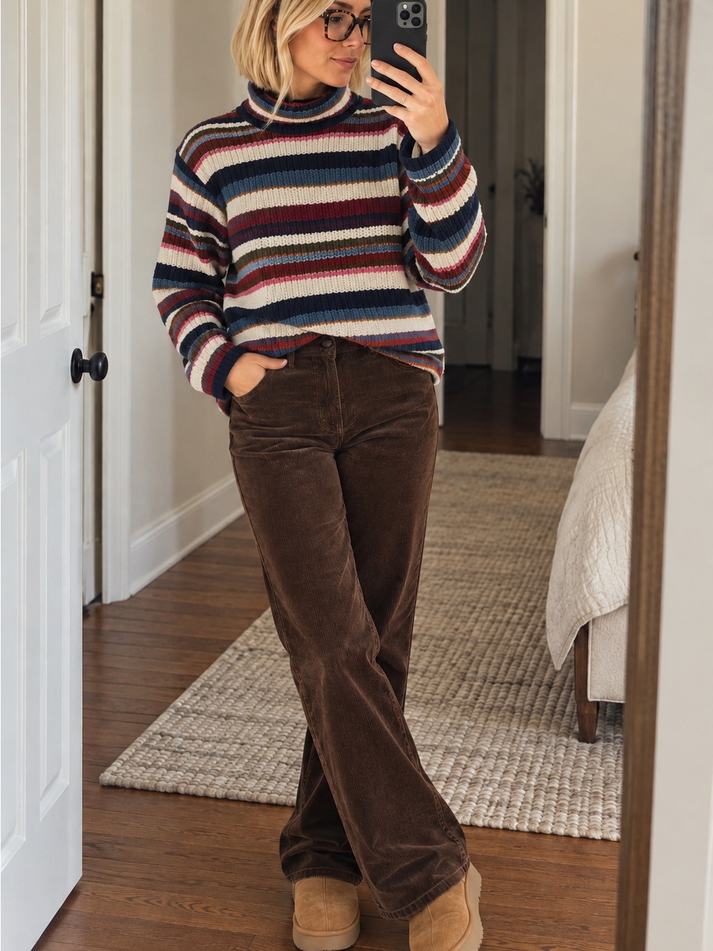 Liz Claiborne Dark Brown Corduroy Wide-Leg Pants